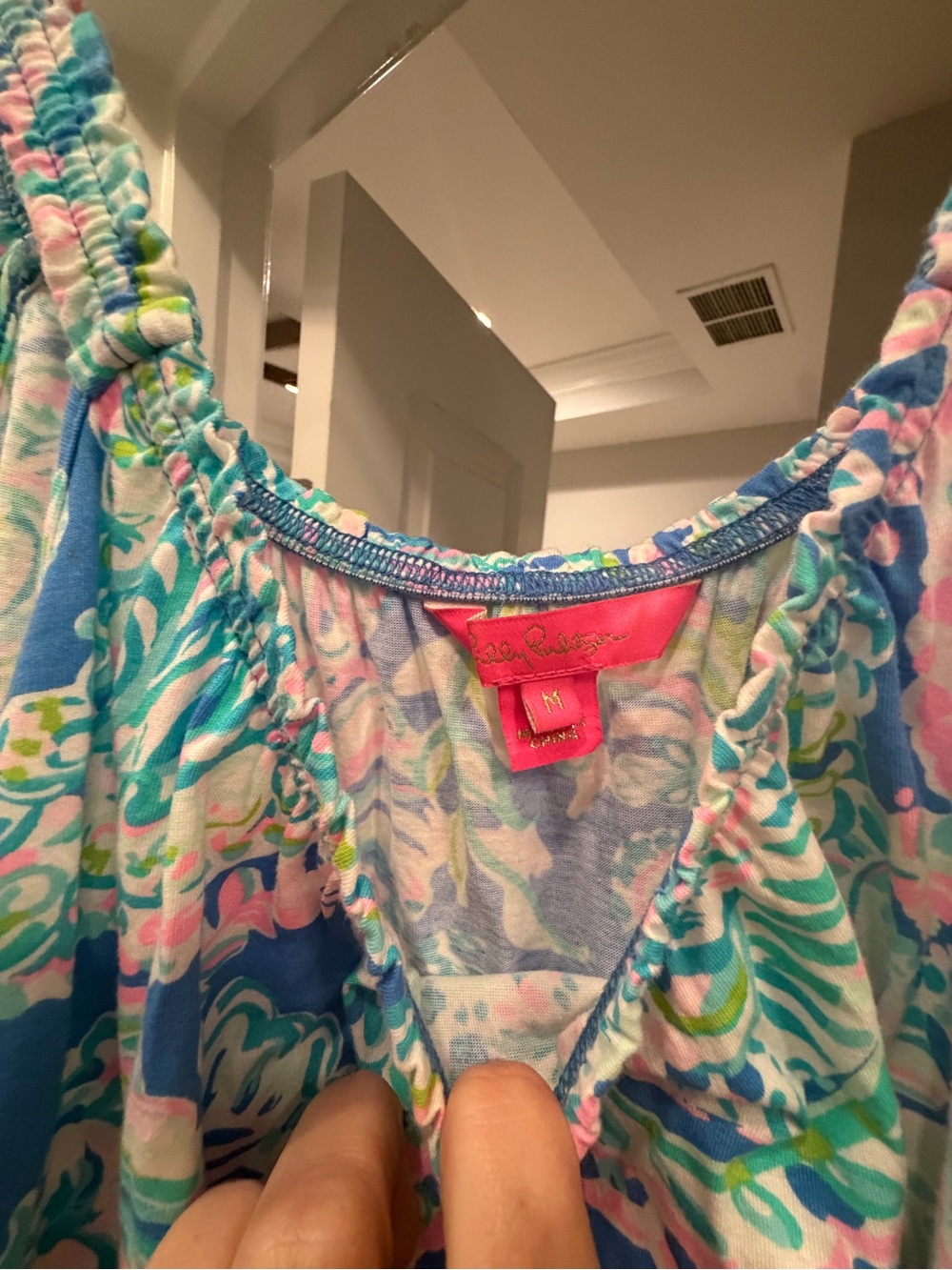Lilly Pulitzer Sleeveless Floral Paisley Tank Dress in Blue & Pink - Picture 2 of 2